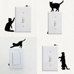 Katter strömbrytare vinyl vägg klistermärken 4 olika  typer