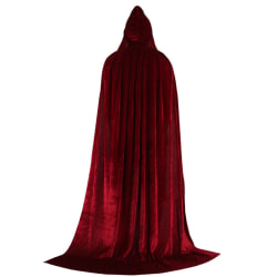 Witch Als Crazy2 Costume Medeltida Halloween Roll Cosplay Kläder Wine Red Cloak L