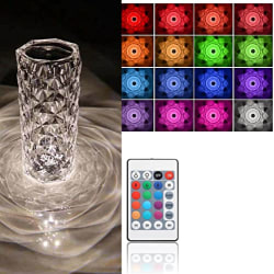 Touch-kontroll kristall bordslampa 16 färger, uppladdningsbar As shown in figure