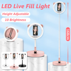10" LED Ring Fill Light med Stand Telefonhållare Foto Makeup White