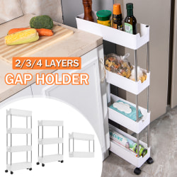 【15 alternativ】 2/3/4 Layers Bath Kitchen Slim Organizer Cart white Type3 3 Layer