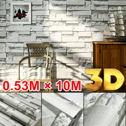 Tapetrulle Rustik tegelsten 3D-effekt väggskiffereffekt lightgray 1 X