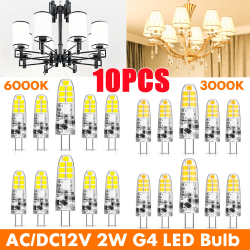 10st G4 LED-lampor 2W AC/DC 12V 14 LED-lampor 200LM 3000K 3000K