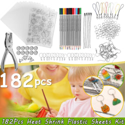 182x/ Set DIY Craft Tool Heat Shrink Plastic Sheet Kit Shrinky
