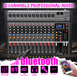Professionell USB 12-kanals ljudmixer Live Sound/Studio