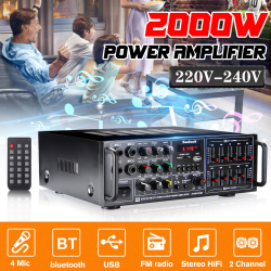 2000W 2-kanals EQ bluetooth power effektförstärkare