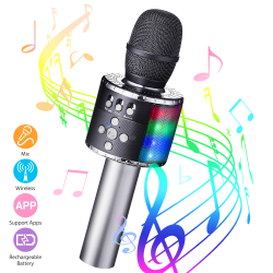 LED Trådlös bluetooth Karaoke Mikrofon 48PCS LED 1800mAh