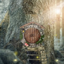 Preto Miniatyr Fairy Dwarf Gate Figurer Fairy Tales Garden Gate