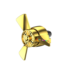 Billuftfräschare Bilspridare Roterande propeller Luftutlopp Ventilationsfräschare gold