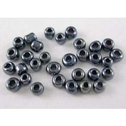 75 gram ca 4500 st Hematite  Glaspärlor 2x2 mm  Seed Beads