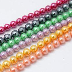 40 kpl Seashell -helmiä pyöreitä 6 mm: n sekoitettuja värejä