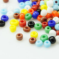150 gram ca 1600 st Opaque Mix Glaspärlor 3x3.6 mm  Seed Beads