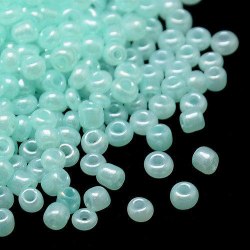 150 gram ca 1600 st Ceylon Cyan Glaspärlor 6/0  Seed Beads