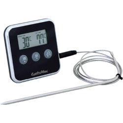 Hushållsterm/ugnstermometer m timer, digital Gastromax Svart