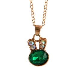 Halsband i guld med grön kristall Grön