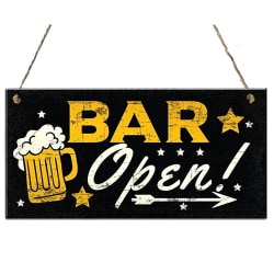 Skylt i trä - Bar Open