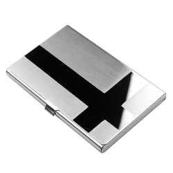 Slimmad korthållare i rostfritt stål "Crossroads" - Silver Silver