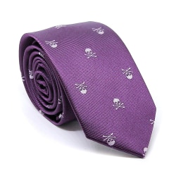 Smal modern slips med dödskallar - Flera färger Mörklila