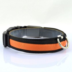 LED Lysande Halsband till hund - Flera färger Orange L
