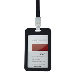 ID-holder Kortholder Pass-kort / ID-kort med stropp - Flere farger Black
