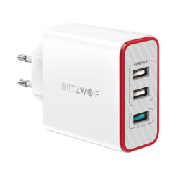 BlitzWolf BW-PL2 Laddare 3x USB, QC 3.0 30W Vit