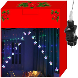 Juldekoration LED-gardin Multifärg - Stjärnor 136 LED-lampor Transparent