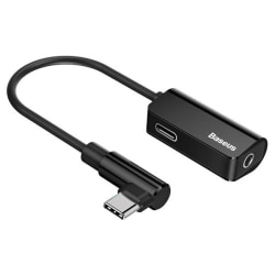 Baseus - L45 Audio Adapter USB-C till Mini Jack 3.5mm & USB-C Svart