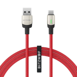 BlitzWolf - TC21 USB-C Kabel 3A, 1m - Röd Röd