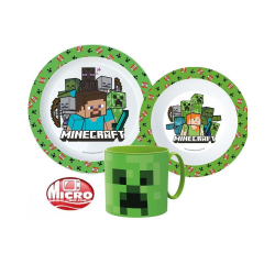 Minecraft Mikrovågsugnssäker barnservis - 3 Delar Grön