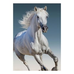 Carbotex Vit galopperande häst - Fleecefilt Pläd 100x140cm multifärg
