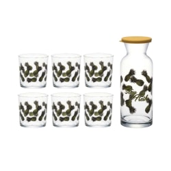 Pasabahce Karaff med 6 glas - Ananasmotiv Transparent