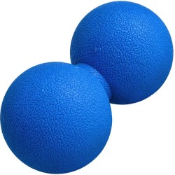 Dubbel Massageboll i gummi 12,3cm Blå