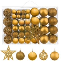 Julkulor + Julgransstjärna 100-Pack - Guld Guld