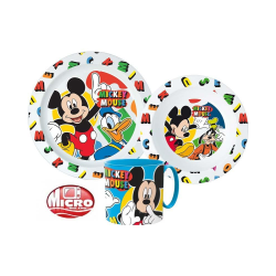 Disney Musse Pigg - Mikrovågsugnssäker barnservis - 3 Delar multifärg