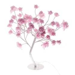 Ljusträd med rosor 45 cm 32 LED - Vit/Rosa multifärg