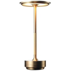 Trådløs bordlampe Dimbar vanntett metall USB oppladbare bordlamper (gull)