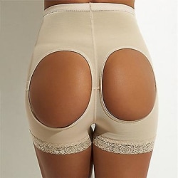 Butt Lifter Pants Hip Enhancer Pads Underkläder Shapewear Trosor Beige M