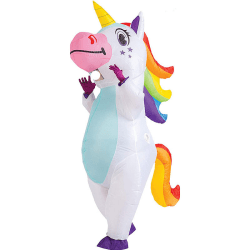 Creations oppusteligt kostume Unicorn Full Body Unicorn Air Blow-up Deluxe Halloween kostume - voksenstørrelse