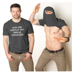 Menn Gave - Spør meg om My Ninja Disguise T-skjorte kortermet dark grey L