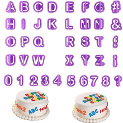 40 bogstaver/tal - Form til kagen/bagningen