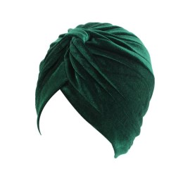 Turban i luksuriøs fløyel i flere farger lue Green one size