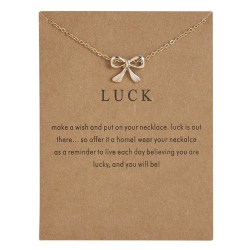 Luck - lycka rosett halsband med 18K guldpläterat gåva julklapp Guld one size