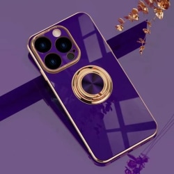 Lyxigt Stilrent skal ‘iPhone 14 Pro Max‘ med ring ställ-funktion Mörklila