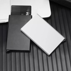Korthållare för kreditkort och businesskort aluminium anti-skim Silver