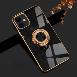 Lyxigt Stilrent skal ‘iPhone 14‘ med ring ställ-funktion Guld! Svart