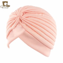 Turban i luksuriøse farger wrap hair passer alle Pink one size