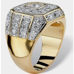 Elegant ring för män i guld och stenar kunglig stil Gold one size