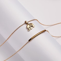 Lucky us - lycka elefant halsband med 18K guldpläterad gåva vale Guld one size
