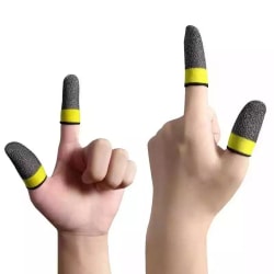 Finger Sleeves - Peukalokäsineet mobiilipelaamiseen hopeakuitu ( Yellow one size