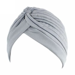 Turban i lyxiga färger wrap hår passar alla grå one size